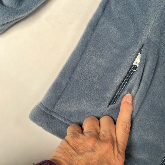 Columbia Kid's Fleece Jacket XS Birch Falls Youth Powder Blue Full Zip Pockets - Picture 3 of 8